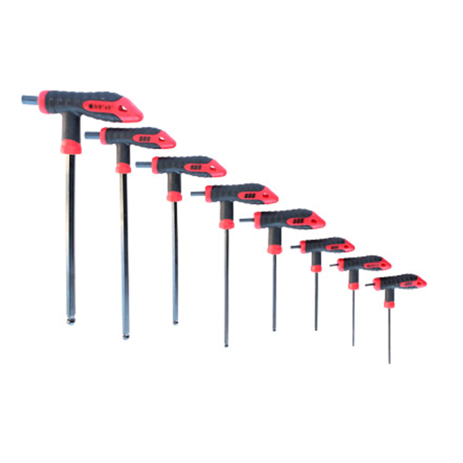 KEY SET - SAE HEX T-HANDLE BALL DRIVE 8PC - T834706