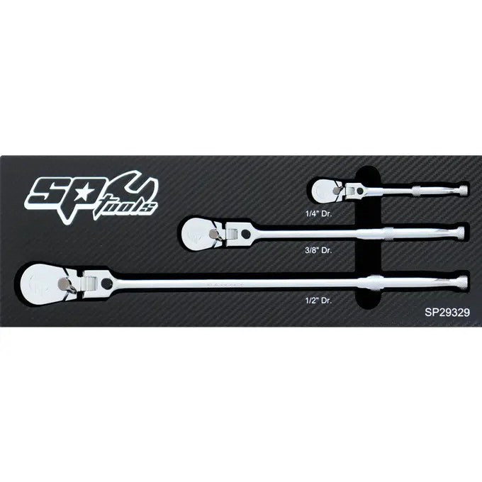 1/4", 3/8" & 1/2"DR RATCHET SET - SEALED FLEX HEAD - SP29329