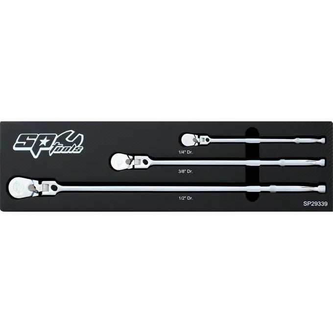 1/4", 3/8" & 1/2"DR RATCHET SET - SEALED FLEX HEAD - SP29339