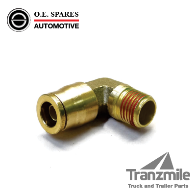 Brass DN 6 Mold Coupling Plug M8x0.75 Male Threads (Conical) 90-deg